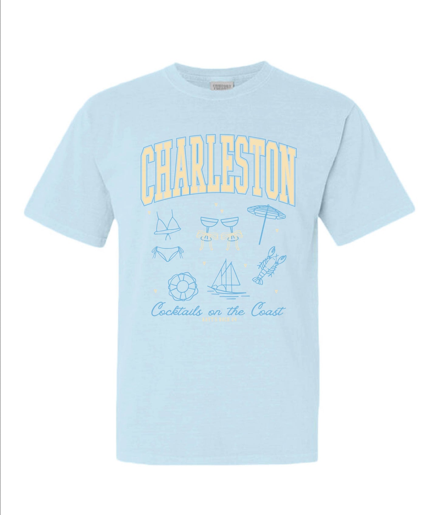 COCKTAILS ON THE COAST TEE - Chambray