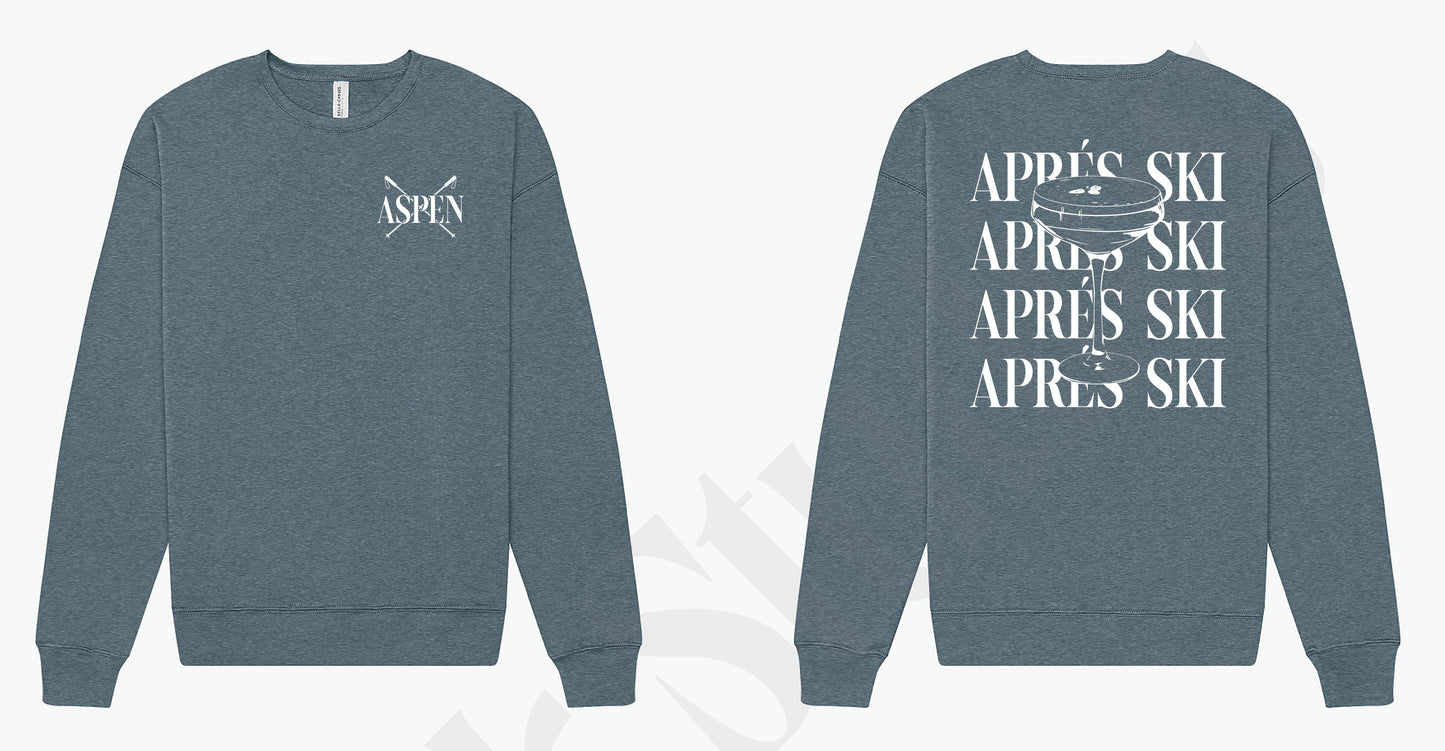 APRES SKI ASPEN CREW - HEATHER SLATE