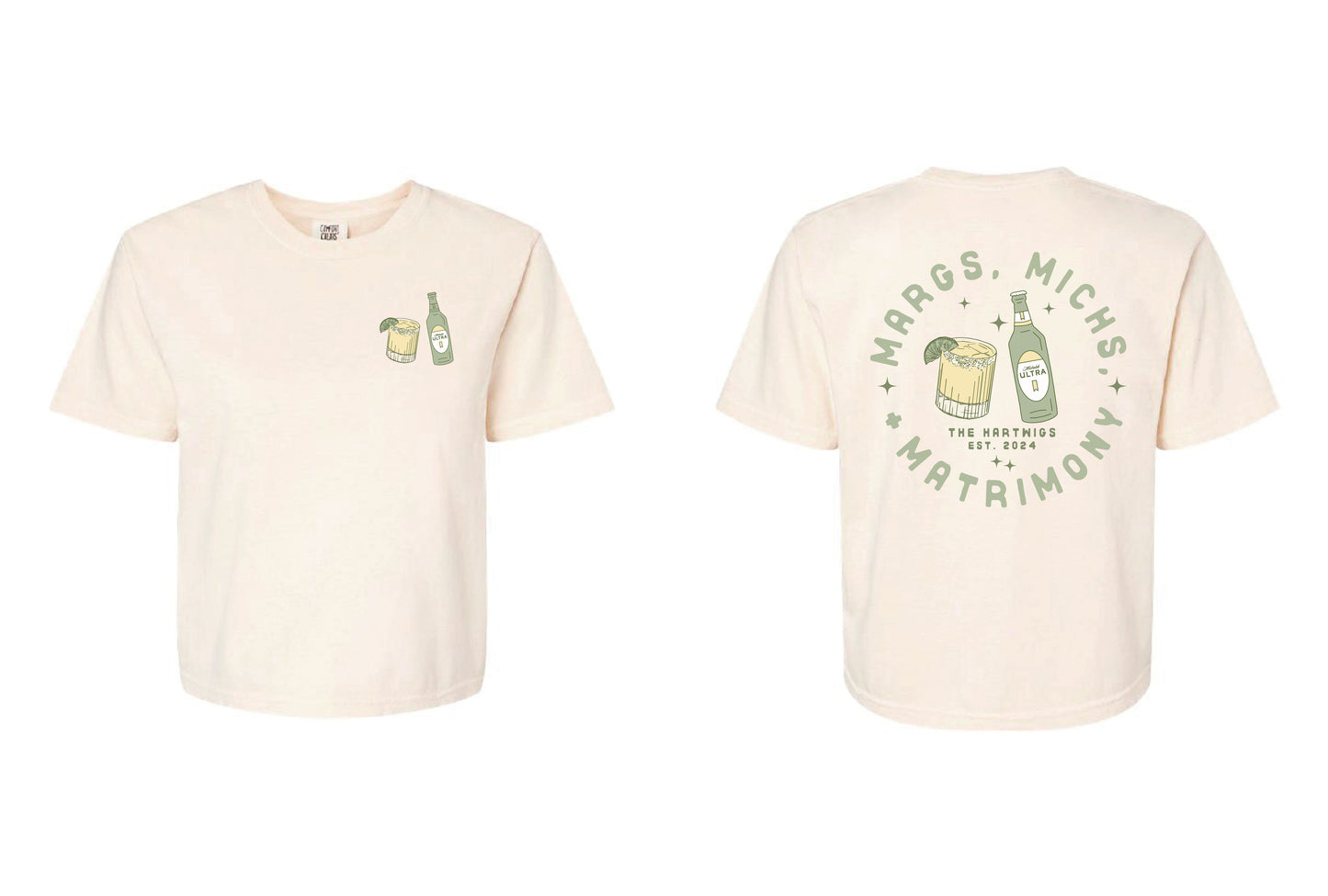 Margs and Mich Ivory Boxy Crop Tee