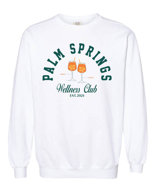 Palm Springs Wellness Club White Crewneck