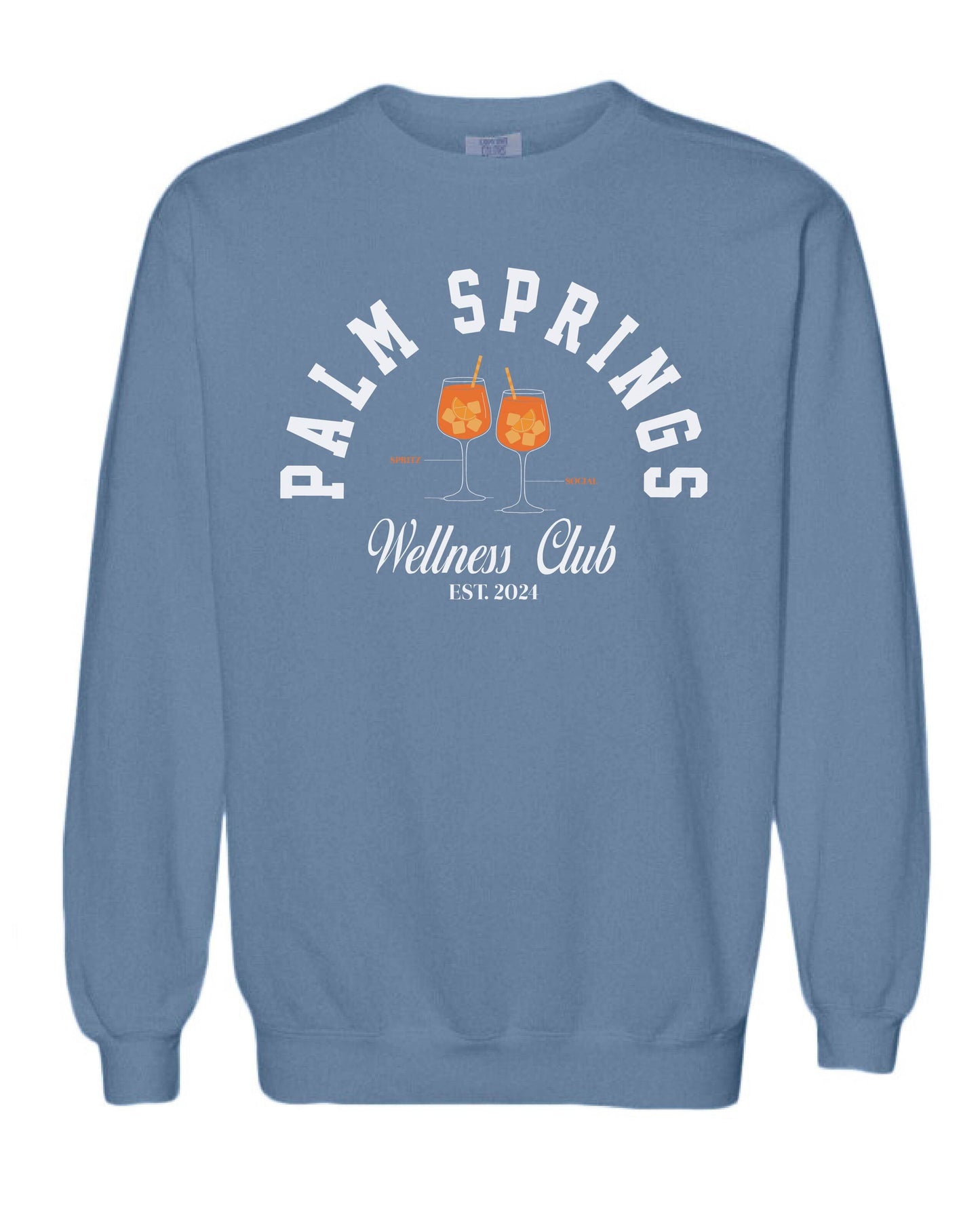 Palm Springs Wellness Club Blue Jean Crewneck
