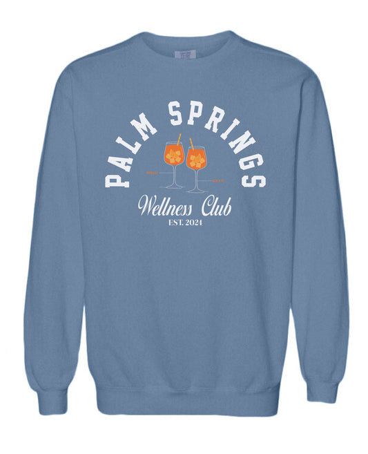 Palm Springs Wellness Club Blue Jean Crewneck