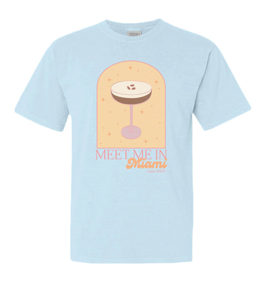 MEET ME IN MIAMI TEE - CHAMBRAY