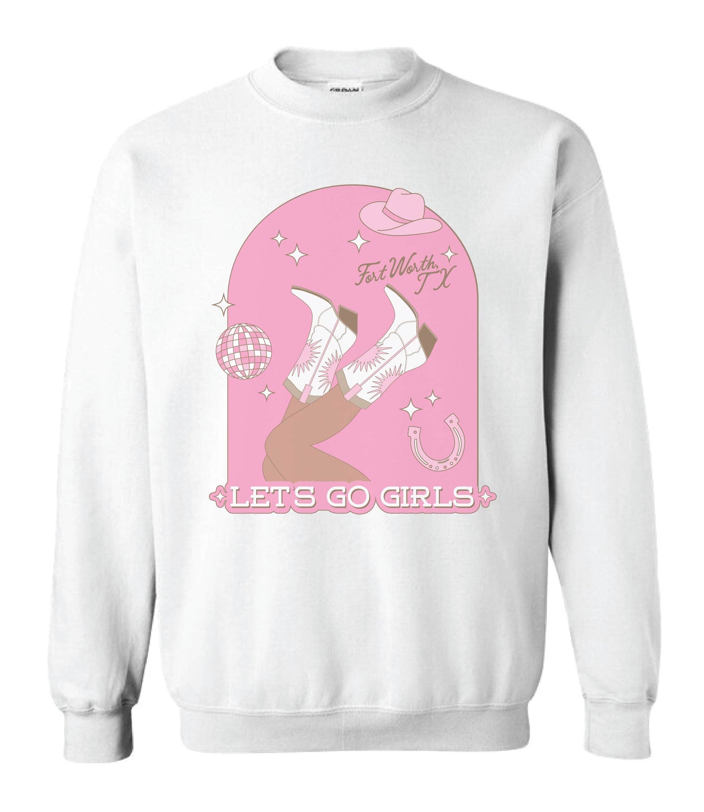 LET'S GO GIRLS CREW - White