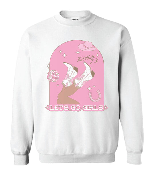 LET'S GO GIRLS CREW - White
